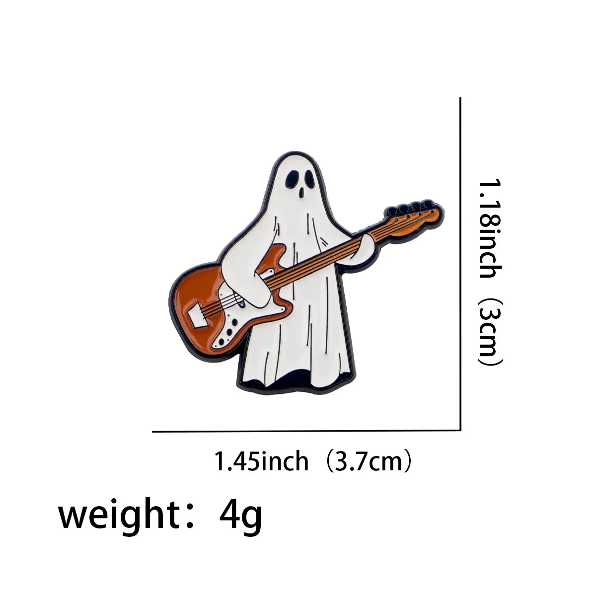 Pin broche fantasma guitarra Halloween, para mochila y disfraz - imagen 3