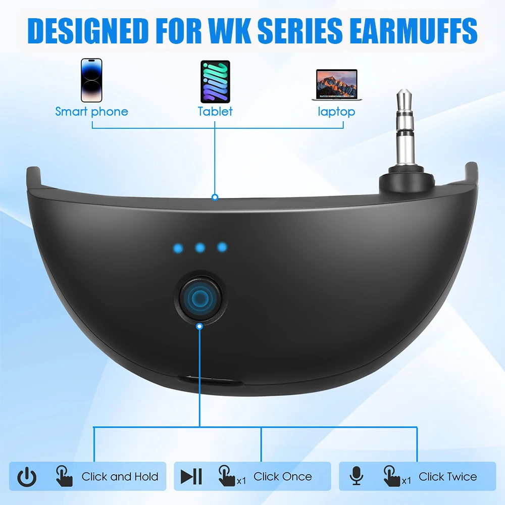 Adaptador receptor Bluetooth recargable para protectores auditivos - imagen 4