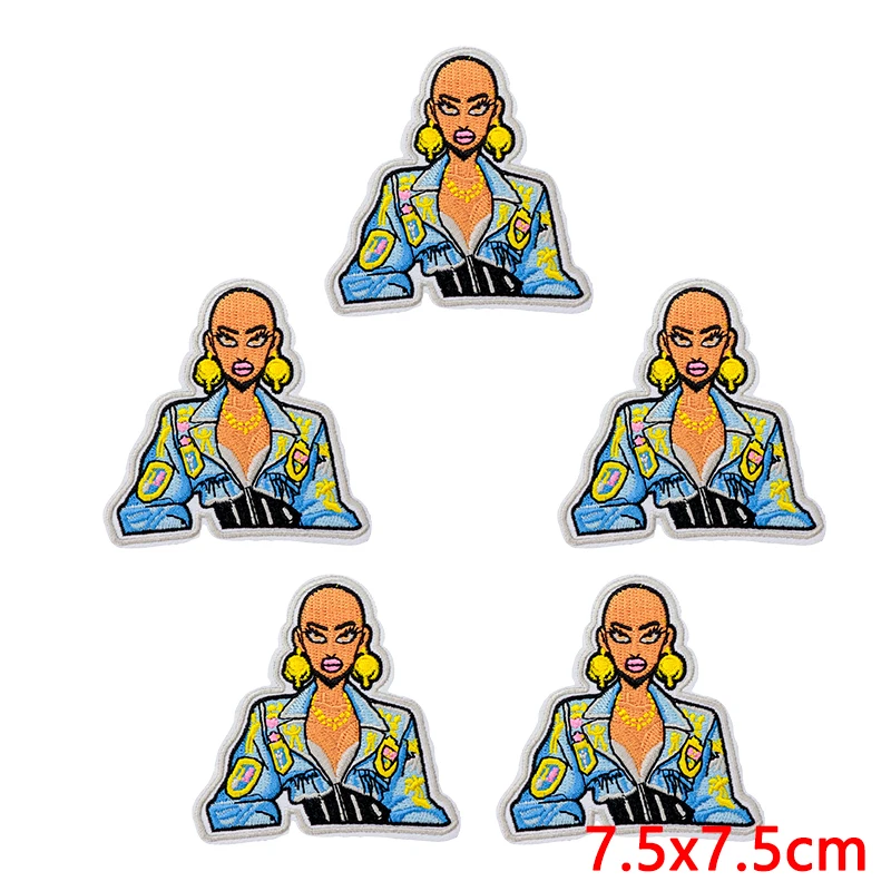 Parche bordado DIY militar negro con caricatura para chaquetas y mochilas - imagen 2