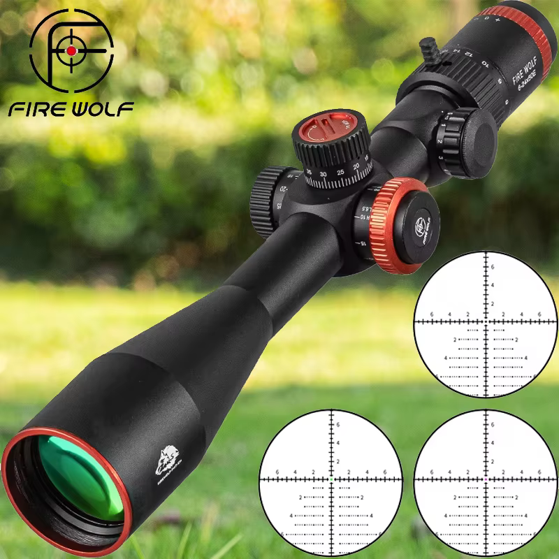 FIRE WOLF QZ 6-24x50E Mira telescópica táctica retícula roja/verde caza