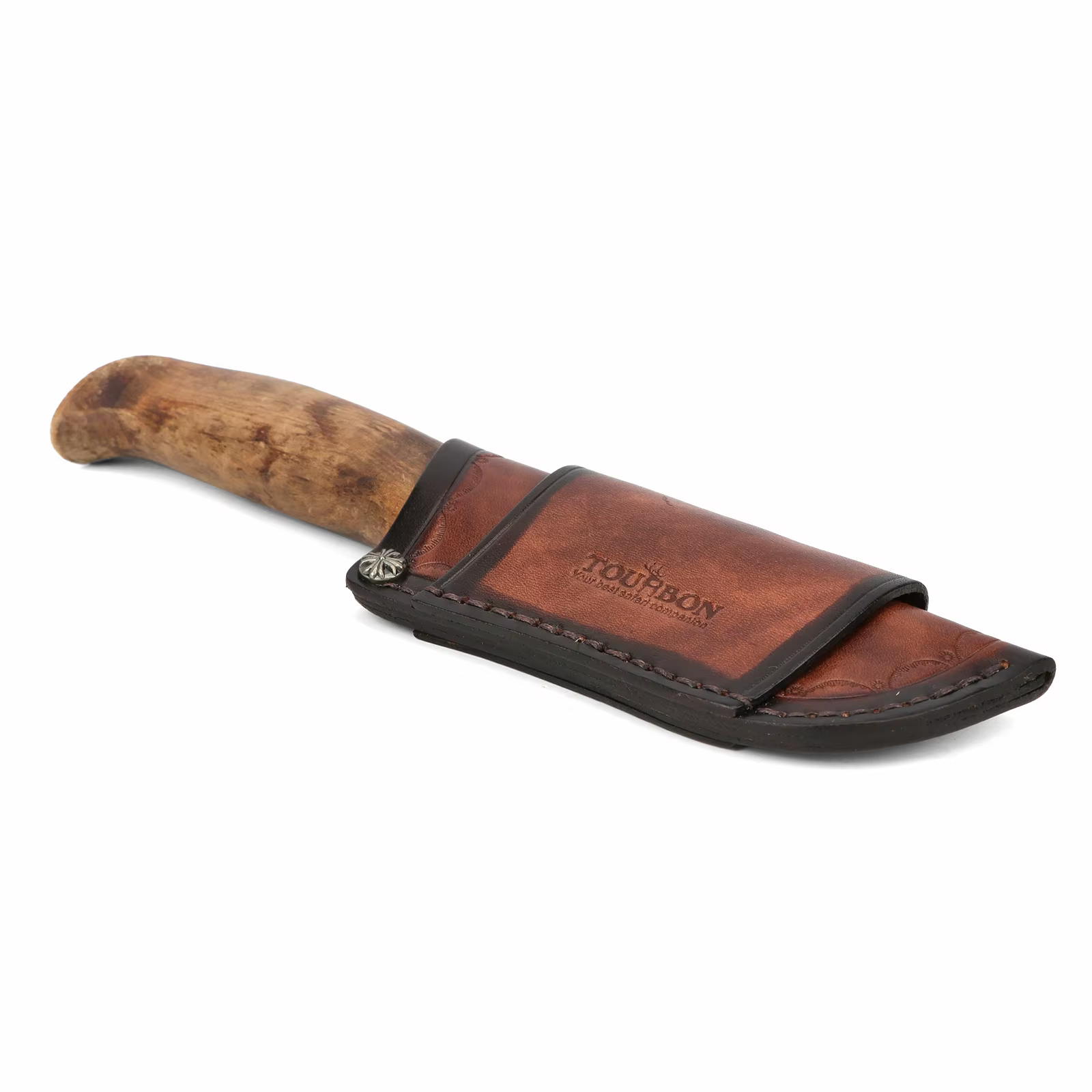 Tourbon funda cuchillo de caza cuero marrón con lazo para vaina - imagen 4