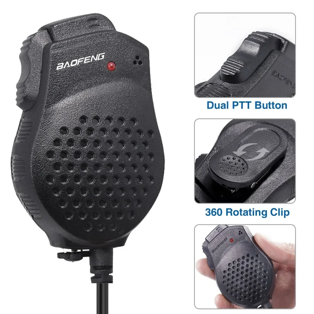 Micrófono altavoz de hombro Baofeng PTT para UV-5R UV-82 - imagen 3