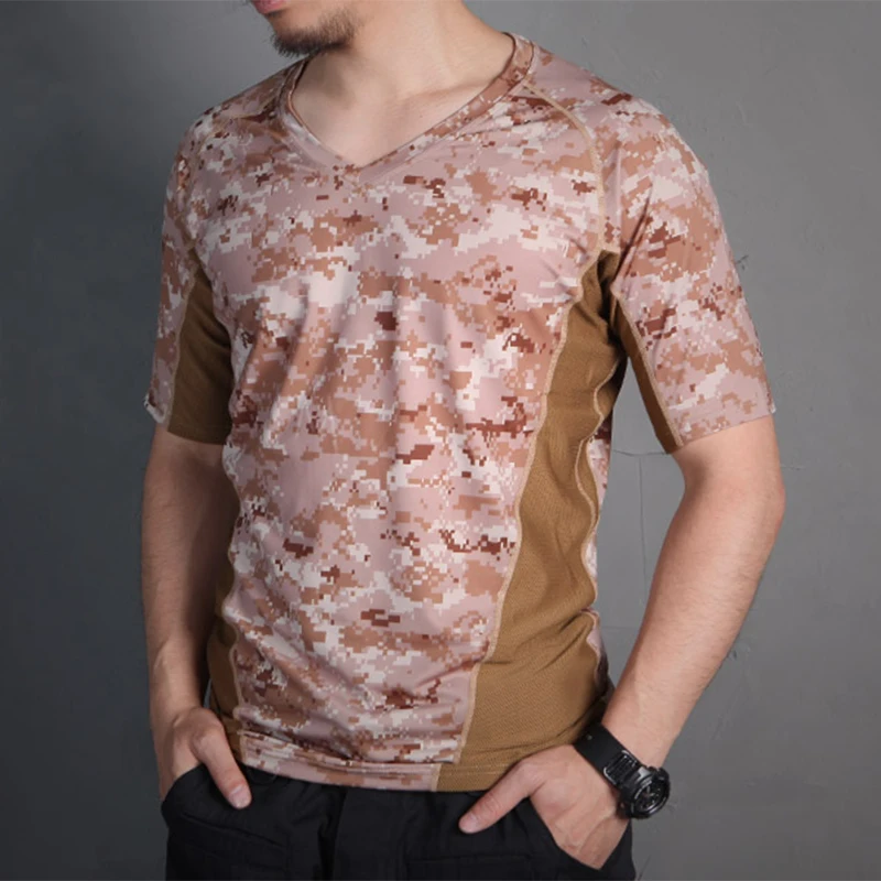 Camiseta Emersongear de Camuflaje Ajustada, Transpirable, para Correr, de Manga Corta, para Actividades al Aire Libre