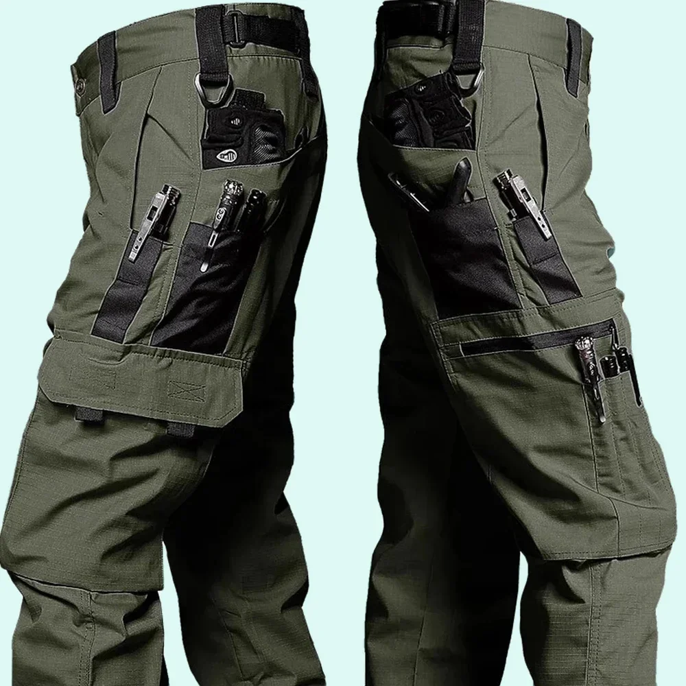 Pantalones tácticos cargo impermeables con múltiples bolsillos - imagen 5