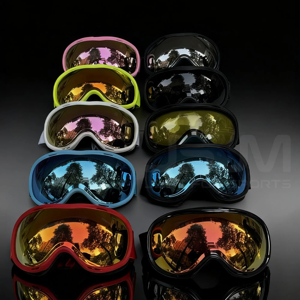 Gafas de esquí JSJM con montura negra y lentes oscuras