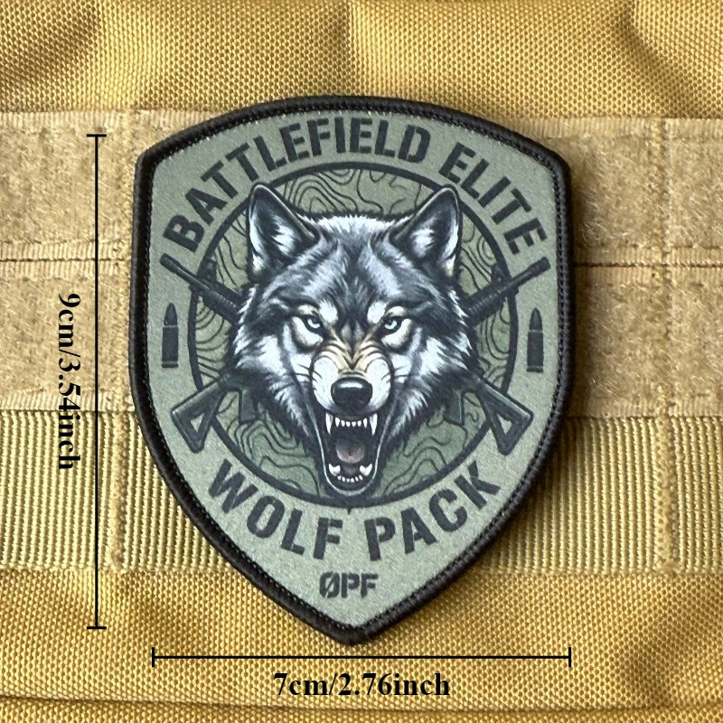 Parche táctico cabeza de lobo gancho y bucle para chaquetas - imagen 4