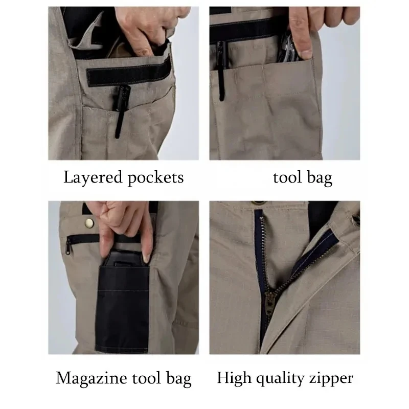 Pantalón táctico cargo recto con multibolsillos resistente duradero - imagen 4