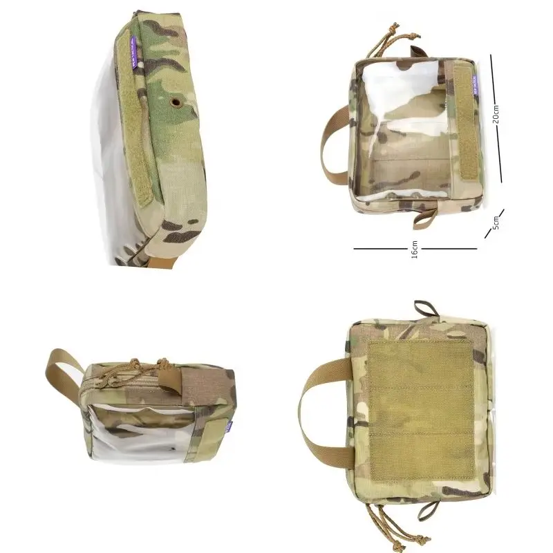 Bolsa organizadora táctica transparente PET con cierre velcro trasero - imagen 2