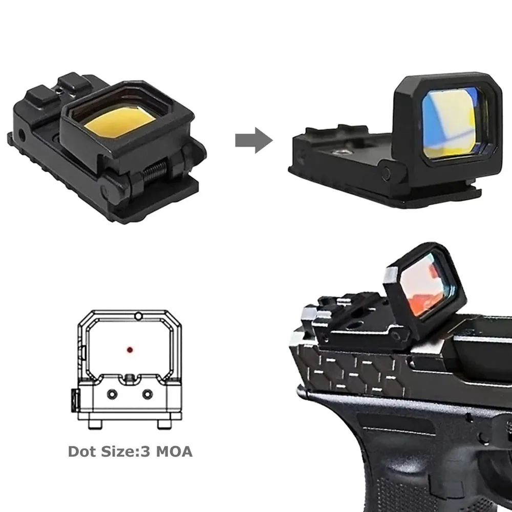 Mira punto rojo holográfica compacta PRO abatible con montura Picatinny - imagen 4