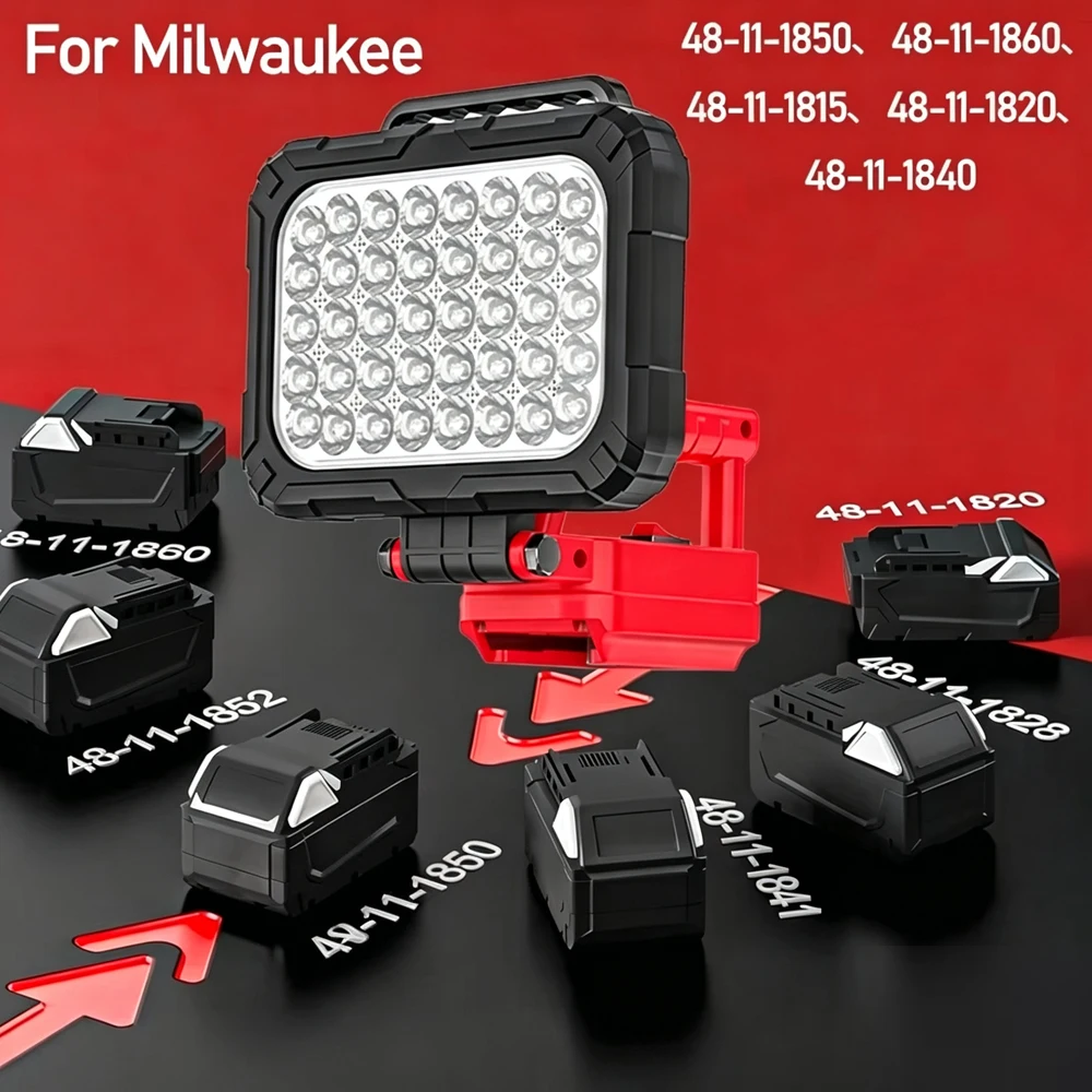 Milwaukee linterna LED de trabajo recargable para batería para acampada - imagen 5