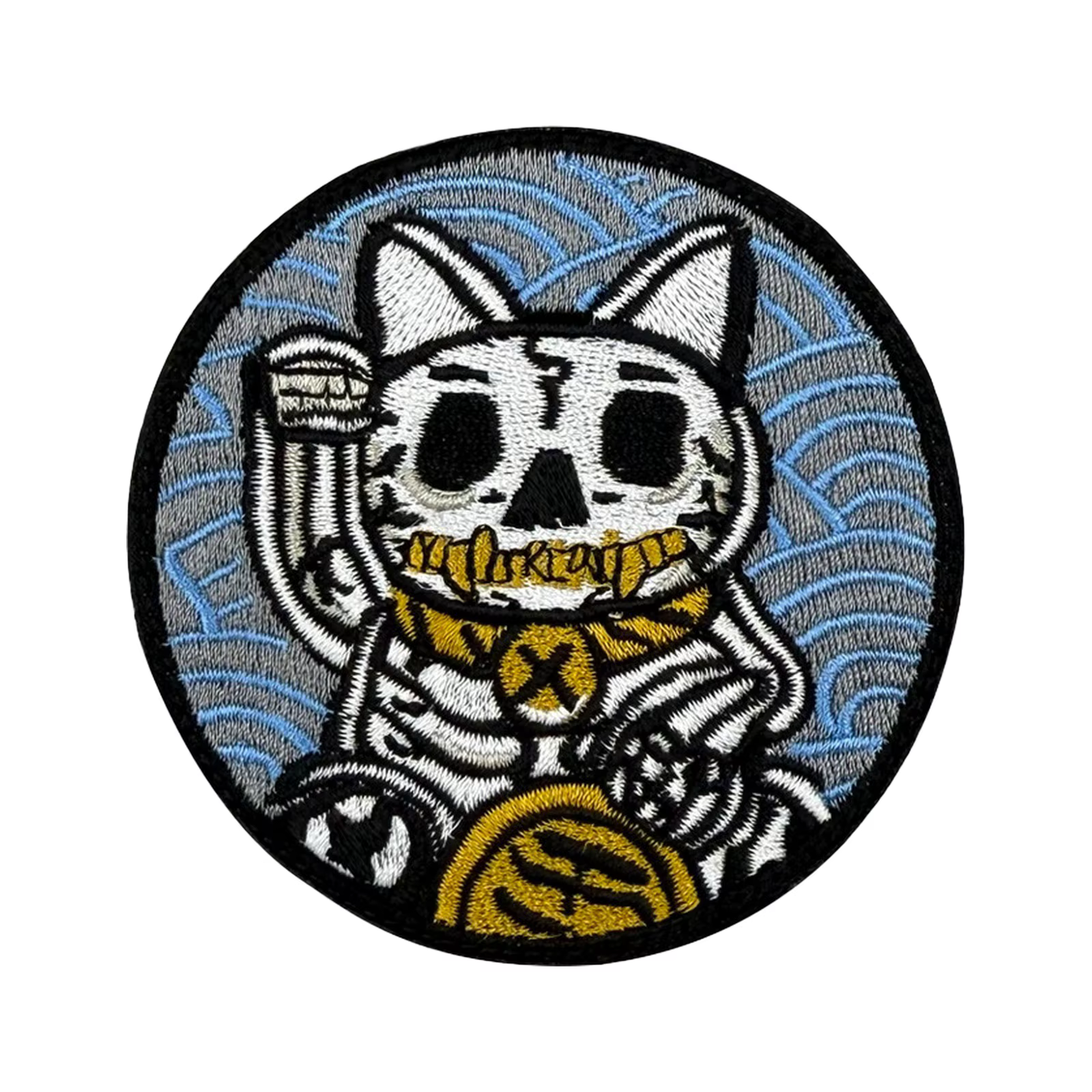 Parche Velcro Bordado Gato Suerte Esqueleto para Mochila Táctica Molle - imagen 2