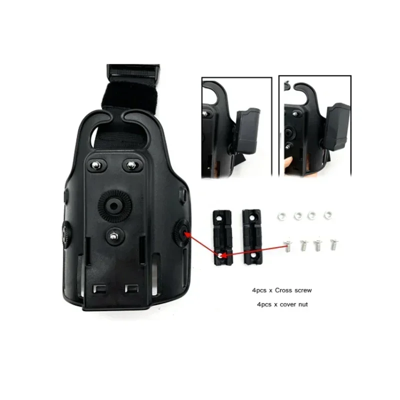 Funda táctica de muslo para pistola con plataforma cargador y clip