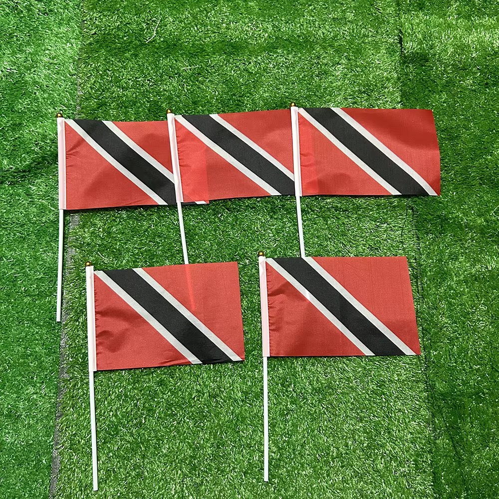 Bandera de mano Trinidad y Tobago de poliéster para agitar - imagen 2
