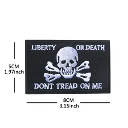 Liberty or Morath Don't Tread On Me parche moral bordado táctico