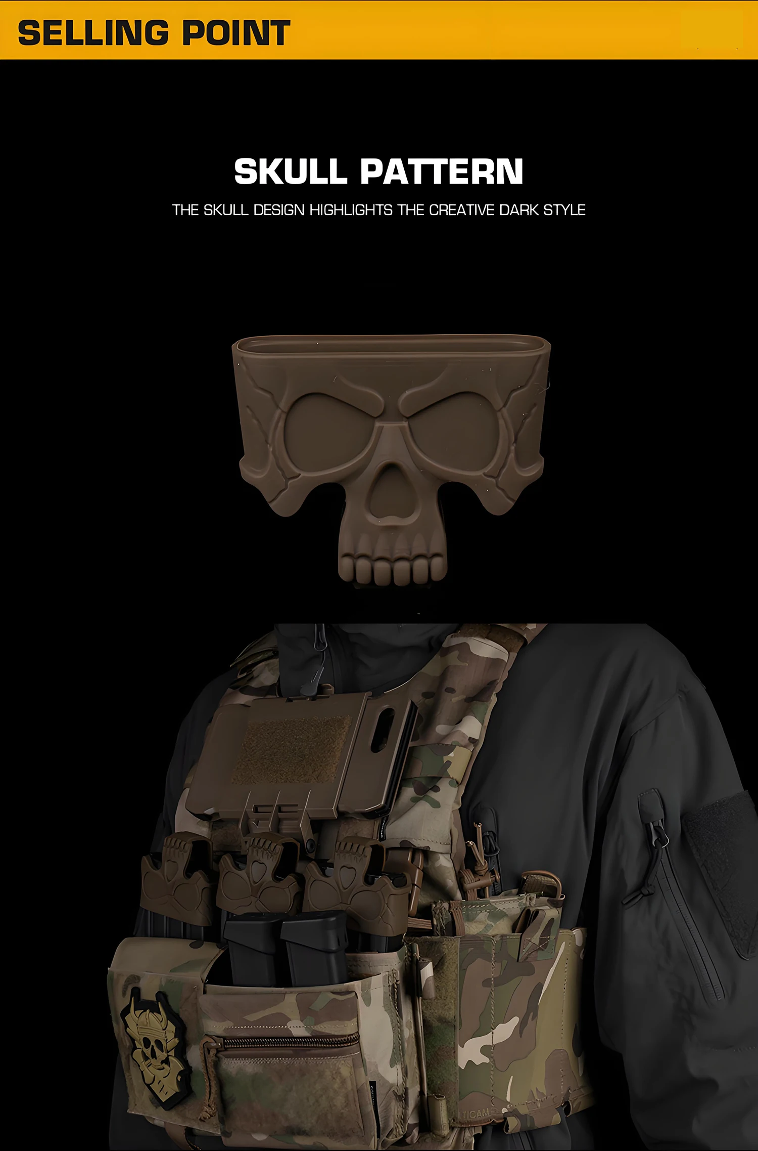 Compatibilidad con sistemas MOLLE y fijación segura al cargador