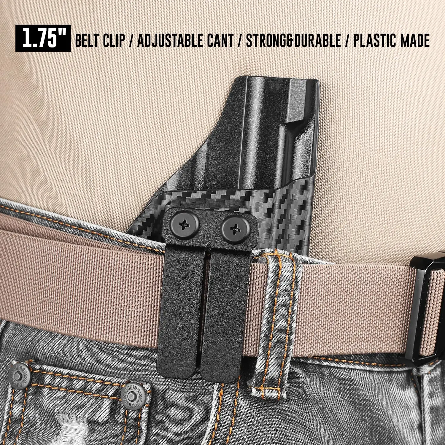 Clip cinturón universal funda pistola – Ajustable IWB/OWB - imagen 5