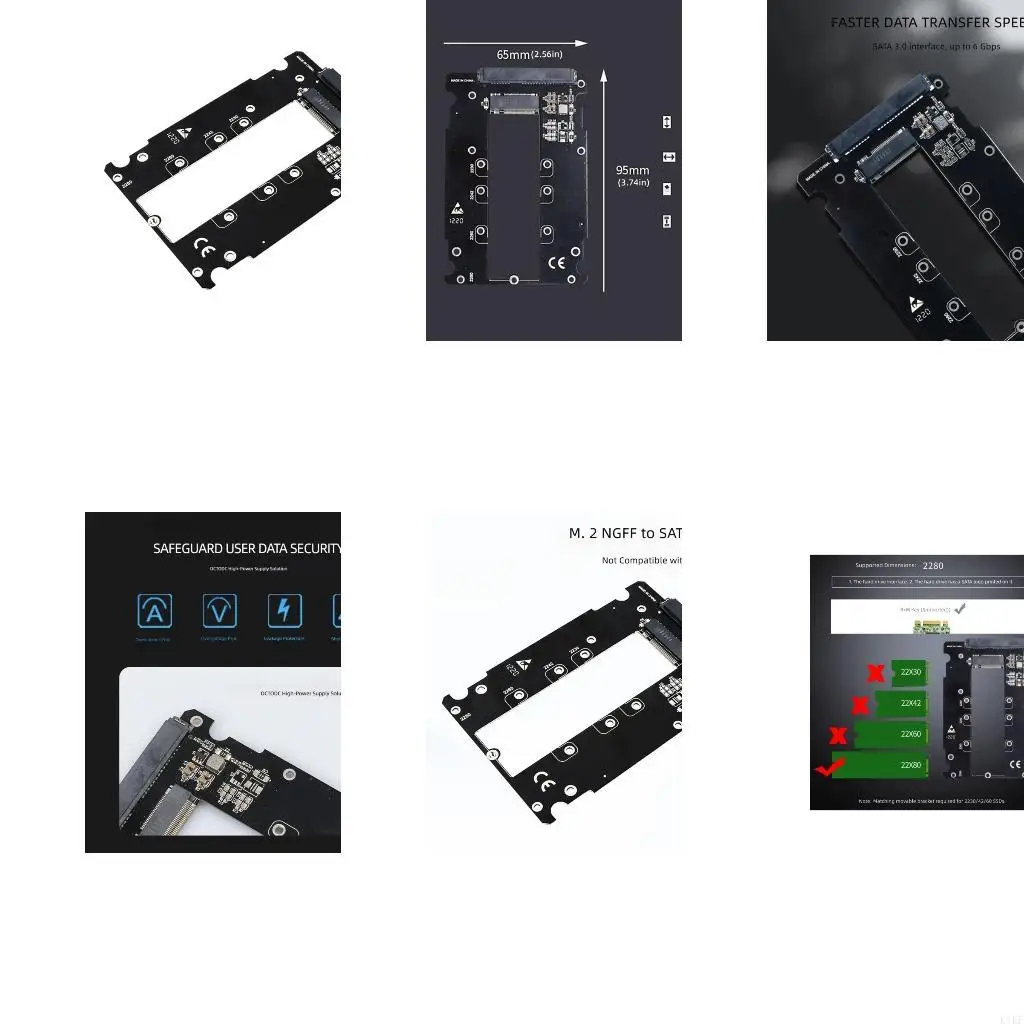 Placa Adaptadora M.2 B-Key SATA 6 Gbps Almacenamiento SSD - imagen 5