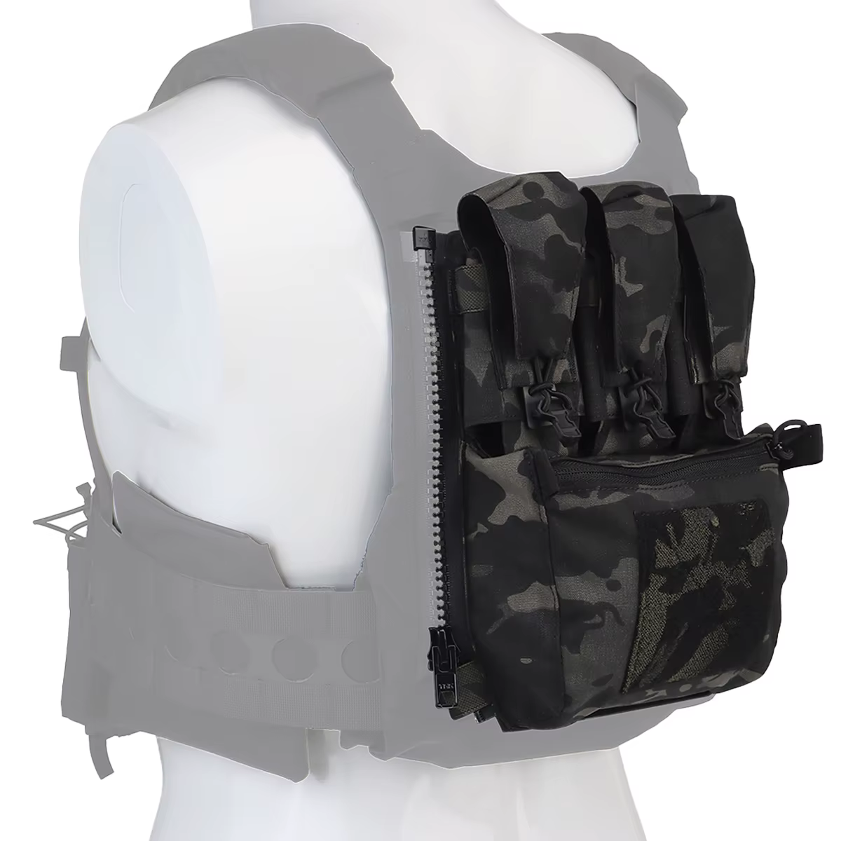 V5 FCPC Chaleco táctico cremallera trasera bolsas expansión triple