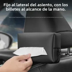 Caja de pañuelos para coche con organizador interior y visera trasera