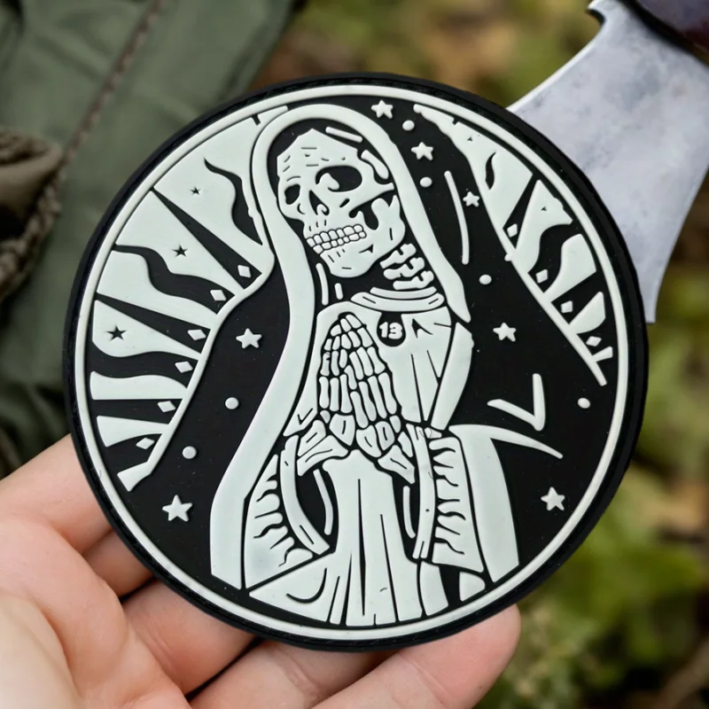 Parche PVC 3D Santa Muerte vista frontal