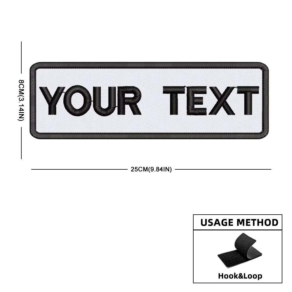Parche nombre personalizado texto negro - Insignia táctica bordada - imagen 5