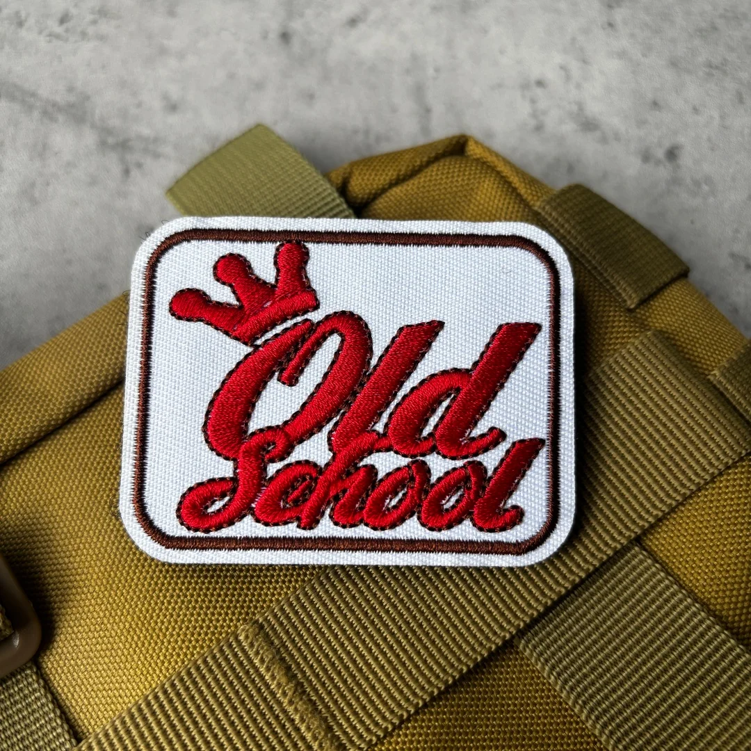 Parche bordado velcro gancho y bucle corona vintage para táctica - imagen 4