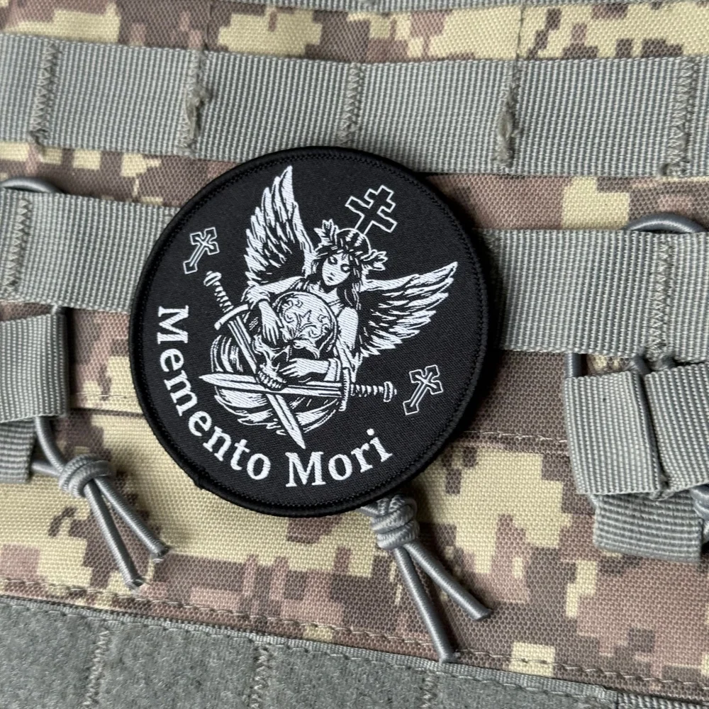 Parche táctico Memento Mori ángel ortodoxo con gancho y bucle - imagen 2