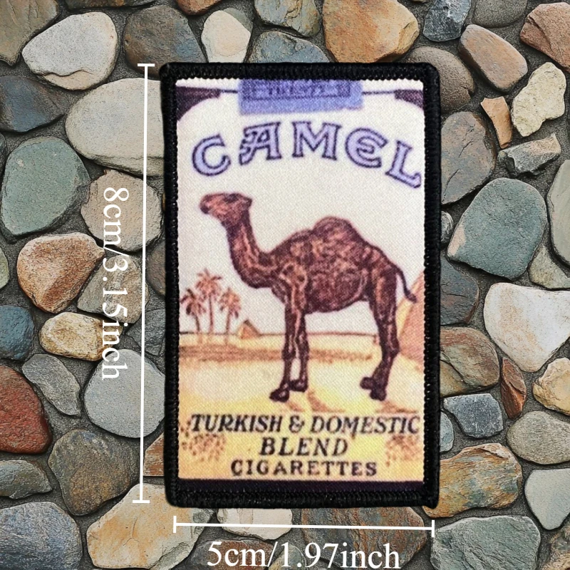 Camel Retro Parche táctico con velcro para mochila
