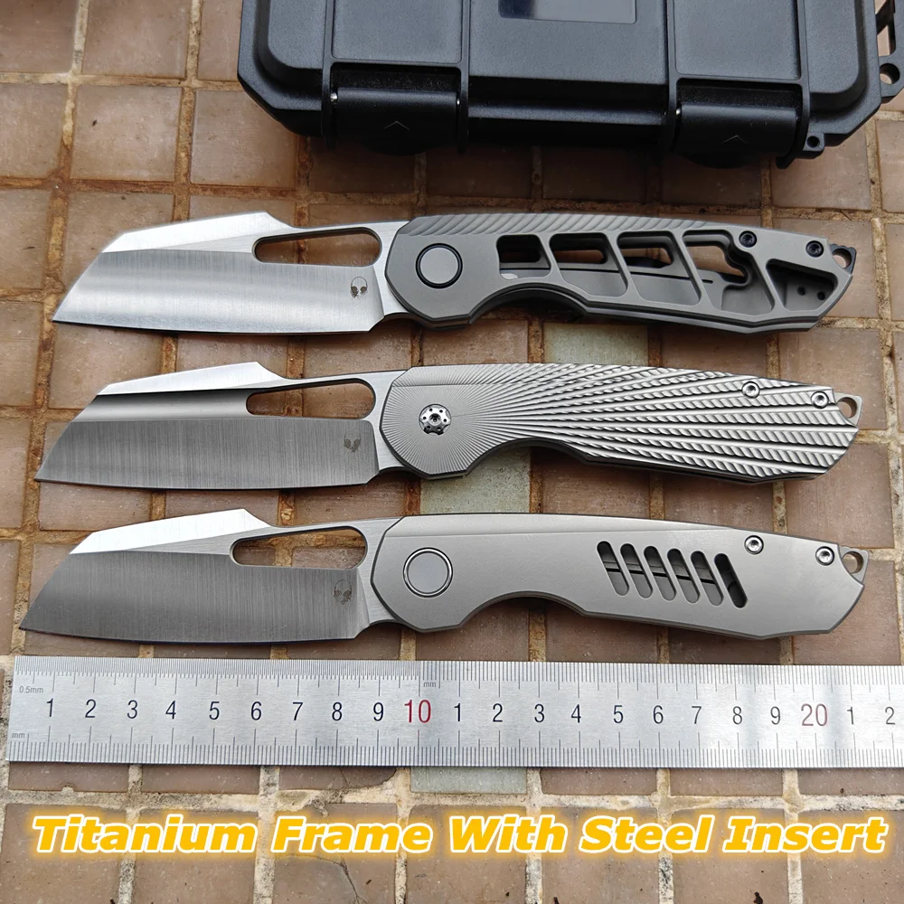 Navaja táctica plegable JUFULE STR con mango titanio y cerámicos - imagen 4