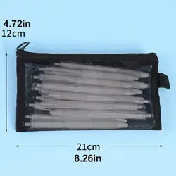 Estuche transparente con cremallera para material escolar