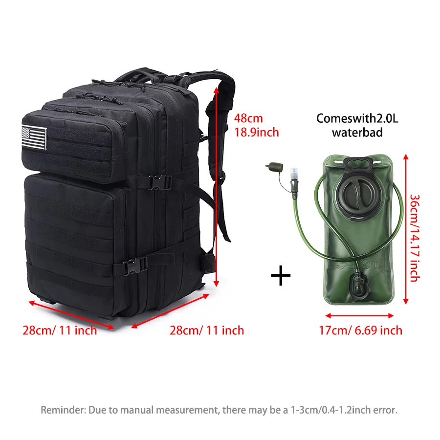 Mochila táctica de exterior multicompartimento con bolsa de agua - imagen 5