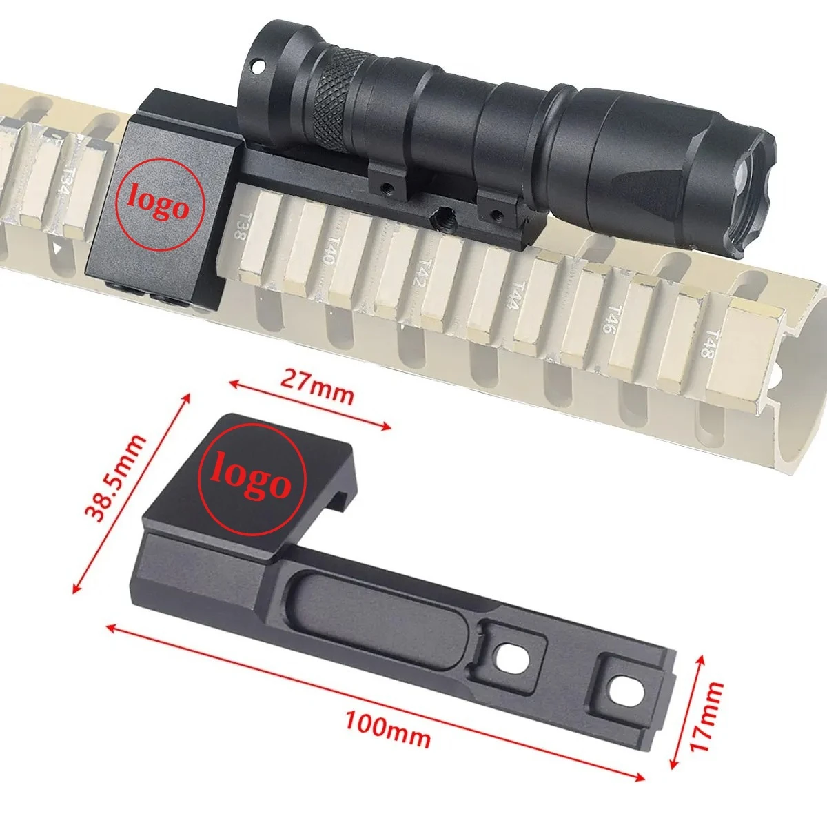 SureFire soporte táctico linterna M-LOK metálico QD riel Picatinny - imagen 2