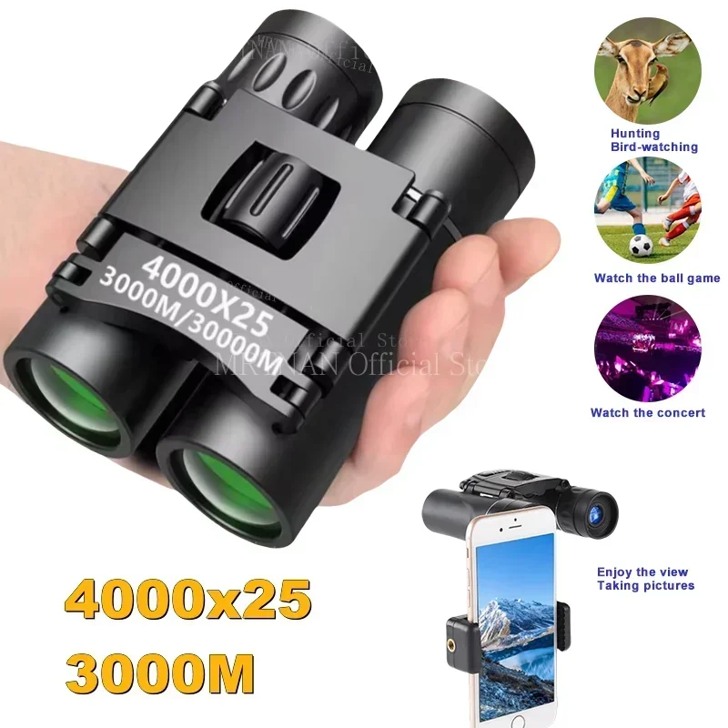 Prismáticos para baja luz HD, compactos de viaje, visión nocturna - imagen 3