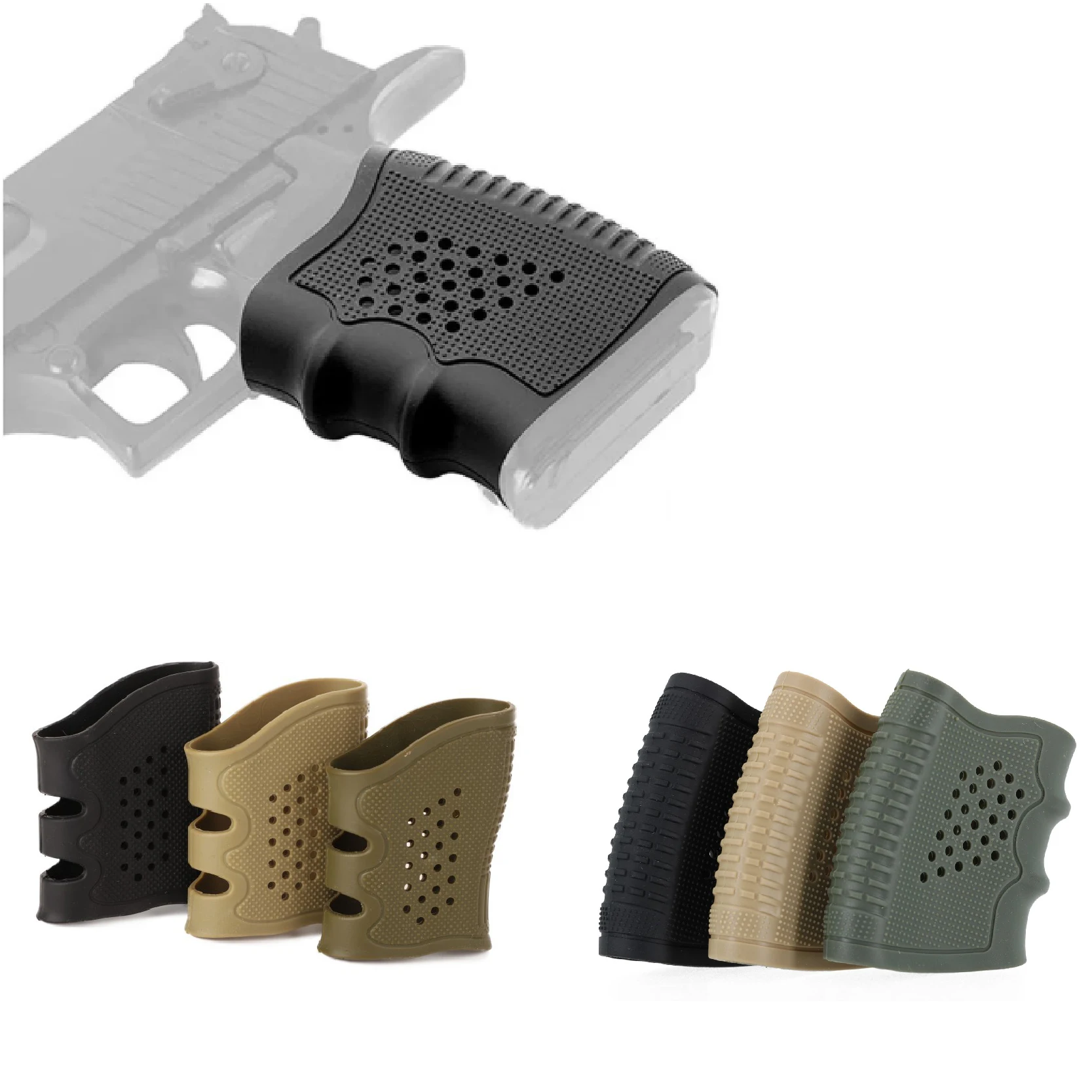 Funda antideslizante de caucho para pistolas Glock G17, G18 y G19