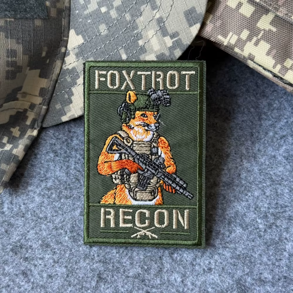 Parche táctico FOX TROT RECON bordado velcro para mochila militar - imagen 5