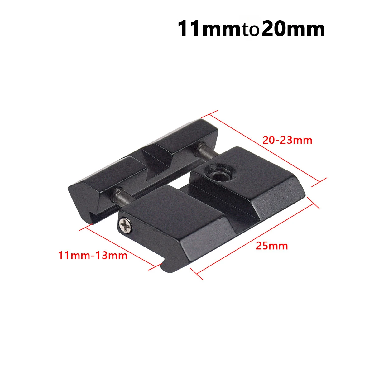 Adaptador de riel en acabado negro