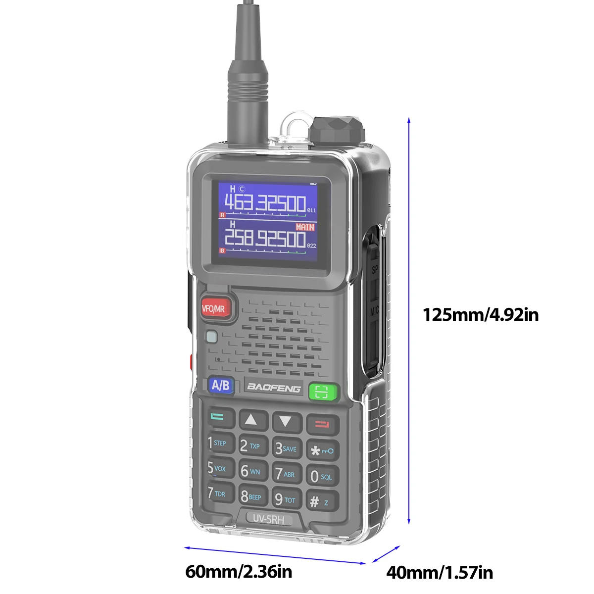 ABBREE Funda para walkie talkie Baofeng UV-5RH TPU impermeable - imagen 2