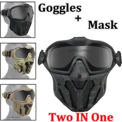 Máscara táctica Airsoft protección facial completa con antivaho desmontable