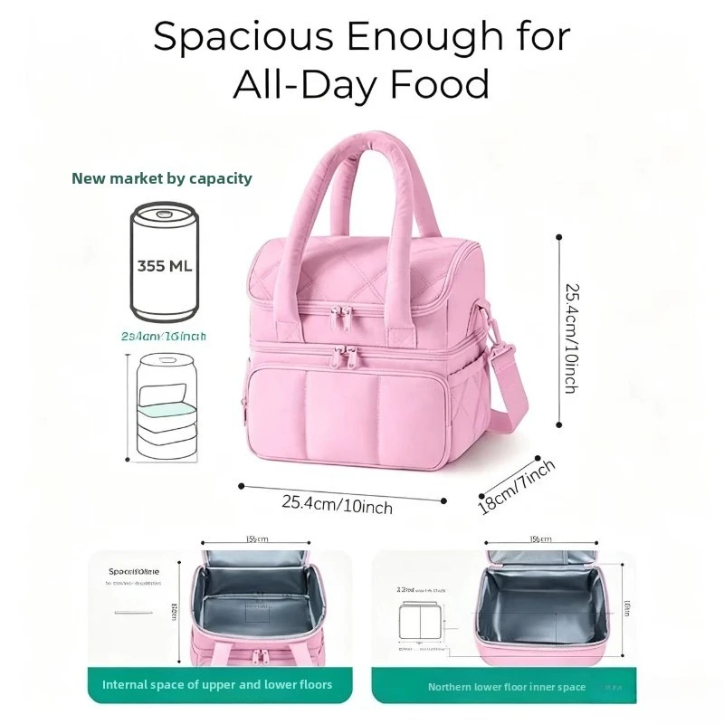 Bolsa térmica aislante grande con compartimento para picnic y camping - imagen 3