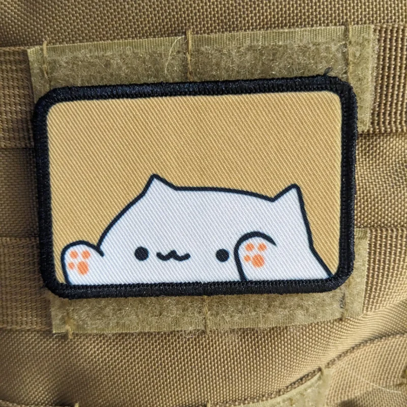Parche MOLLE Bongo gato gordo adhesivo para mochila - imagen 4