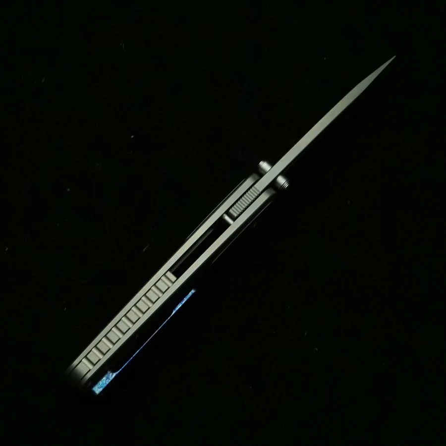 LEMIFSHE Navaja plegable EDC bolsillo Titanio y Acero M390 - imagen 4