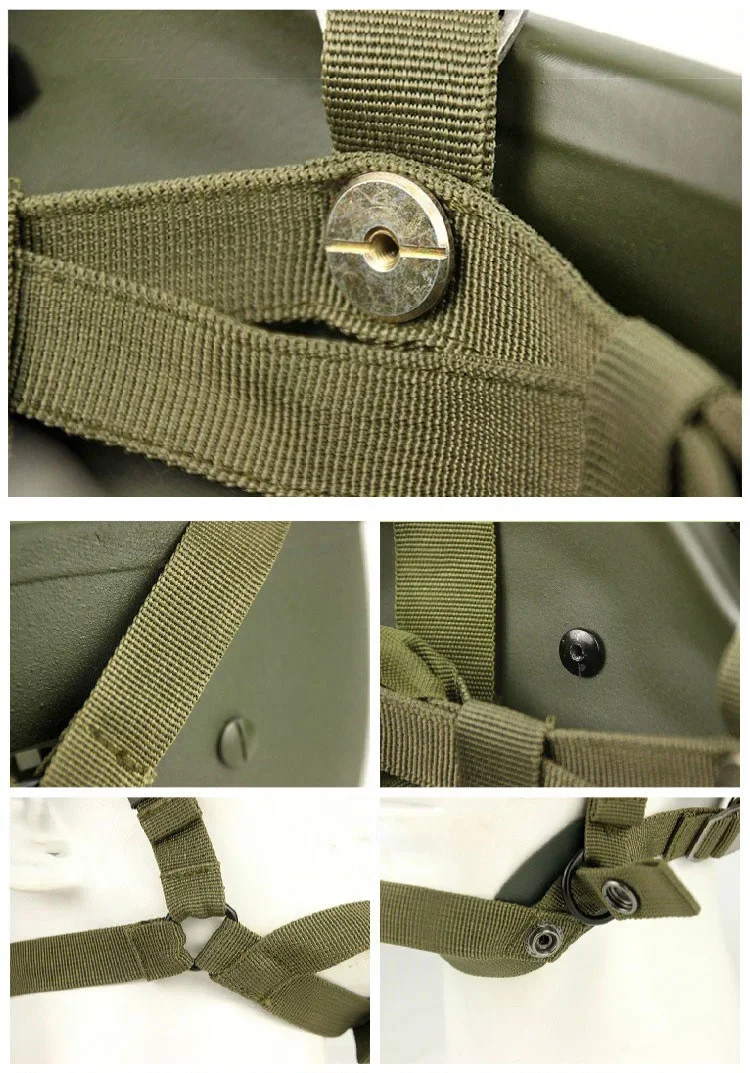 Vista del conjunto del casco y accesorios