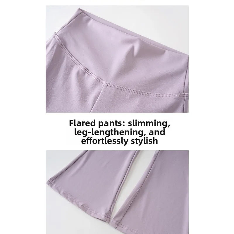 Leggings acampanados de cintura alta para niña, elásticos - imagen 2