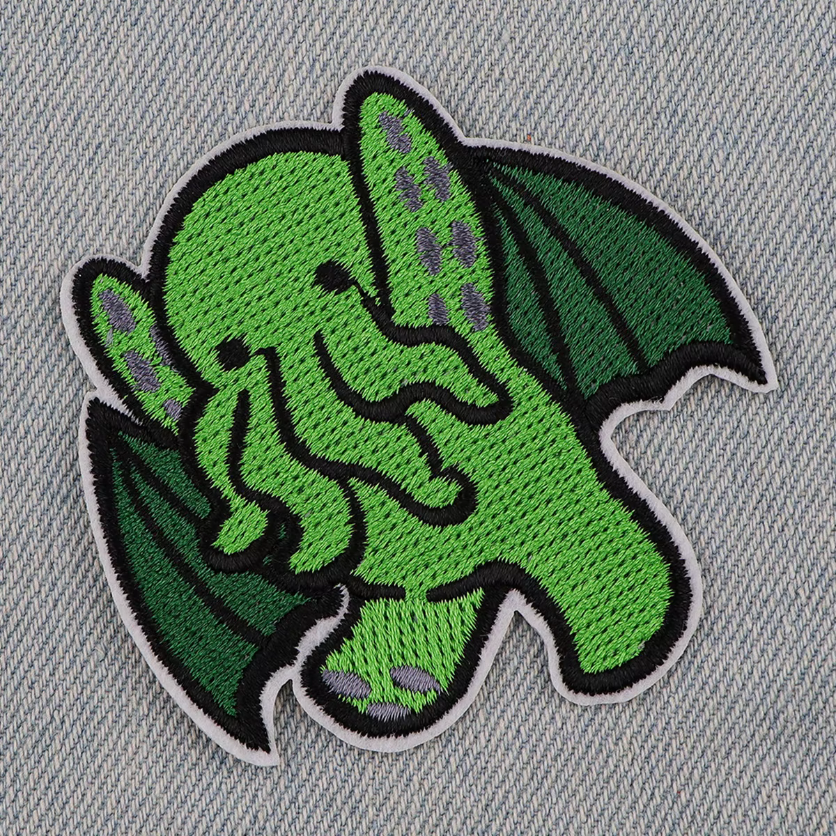 Parche bordado elefante verde – Velcro táctico termoadhesivo - imagen 3