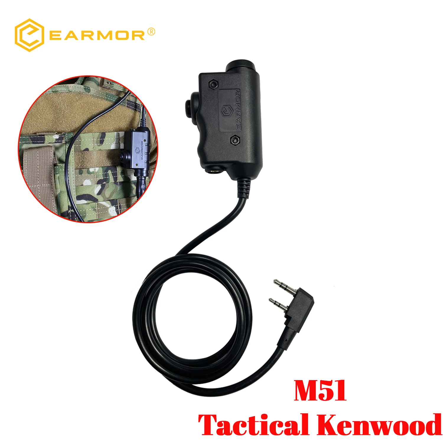 EARMOR M51: adaptador PTT Kenwood de 2 pines para M32 y SE32 - imagen 3