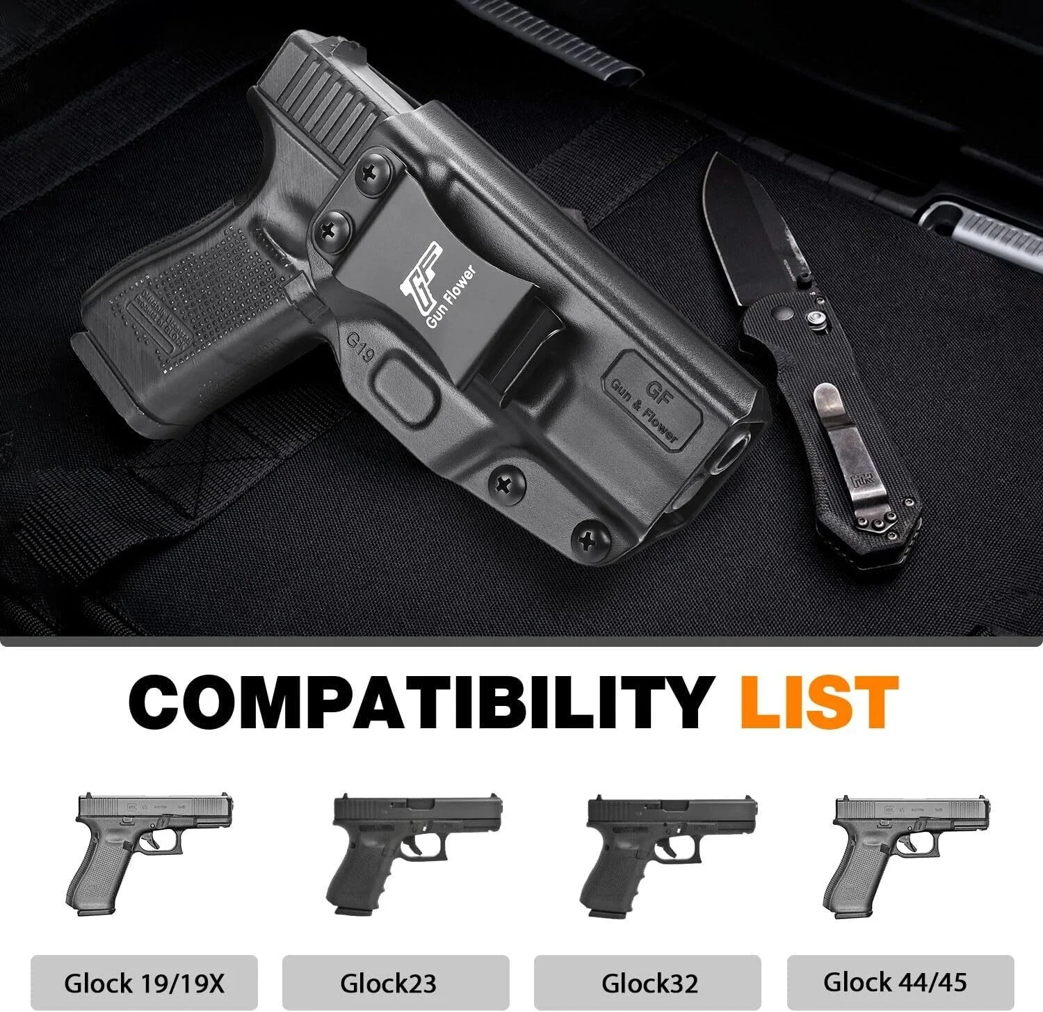 Funda IWB de polímero para Glock, con clip metálico, diestra - imagen 2
