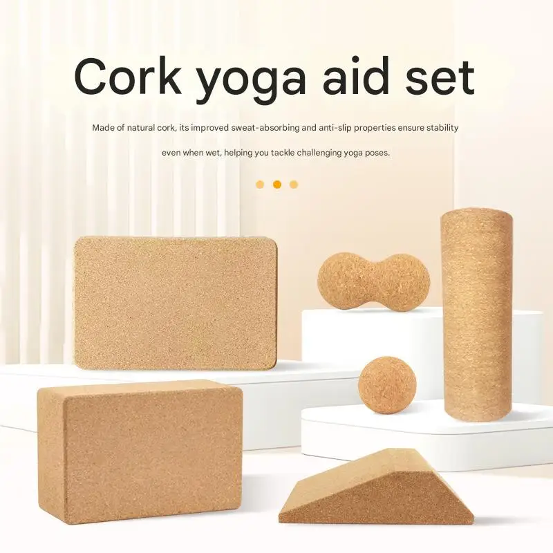 Bloques yoga de corcho antideslizantes para pilates y estiramientos - imagen 2