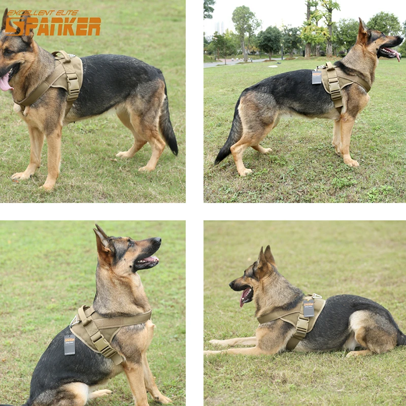 Arnés Táctico Ajustable para Perro Grande Resistente y Reflectante