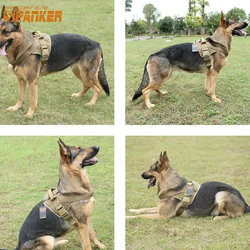 Arnés Táctico Ajustable para Perro Grande Resistente y Reflectante