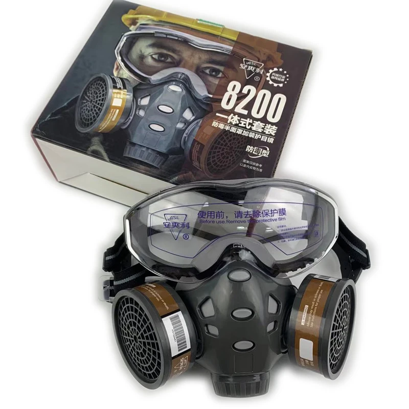 Respirador de media cara con gafas - proteccion polvo y bacterias - imagen 3